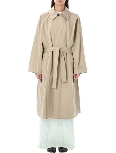 Mm6 Maison Margiela Raw Edge Trench Coat In Beige