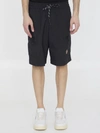 Moncler Ripstop Nylon Shorts In Black