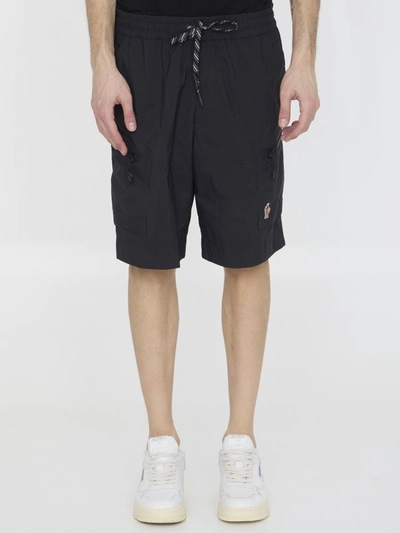 Moncler Ripstop Nylon Shorts In Black