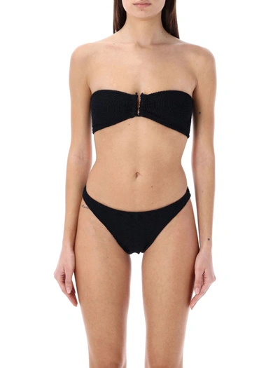Reina Olga Ausilia Scrunch Bikini Set In Black