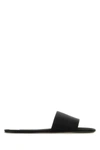 Saint Laurent Black Satin Carlyle Slippers In Black