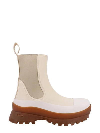 Stella Mccartney Chelsea Trace Ankle Boots In White