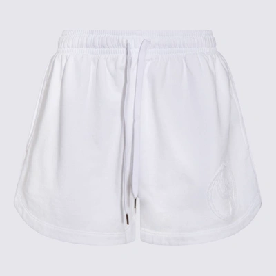Stella Mccartney Logo Patch Shorts In Pure White