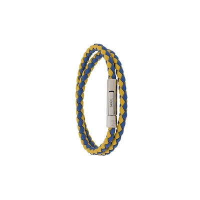 Tod's Mycolors Woven Bracelet In Blue/yellow