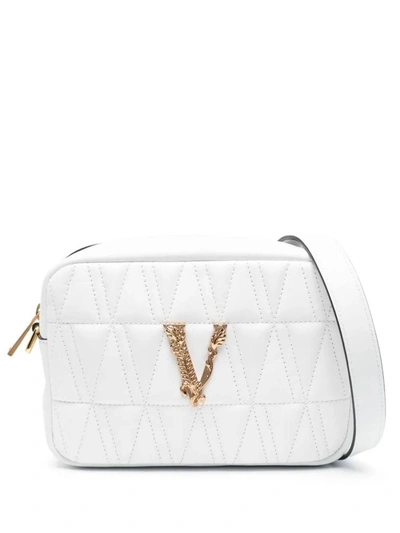 Versace Virtus Shoulder Bag In White