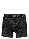 Versace Logo-waistband In Black+grey