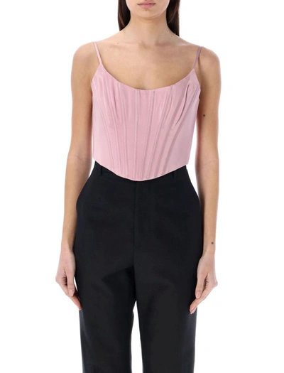 Zimmermann Silk Corset Top In Pink