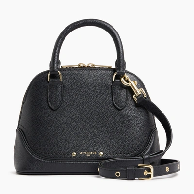 Le Tanneur Ella Small Grained Leather Handbag In Black