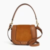 LE TANNEUR SMALL ELLA GRAINED LEATHER AND NUBUCK CROSS BODY BAG