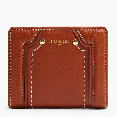 Le Tanneur Ella Small Grained Leather Wallet In Brown