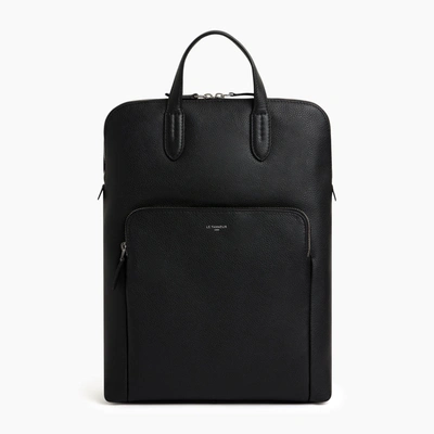 Le Tanneur Sophie Zipped Business Backpack In Pebbled Leather In Black