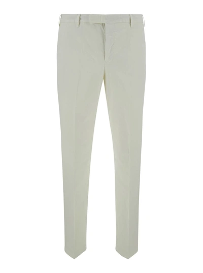 PT TORINO SARTORIAL SLIM FIT WHITE TROUSERS IN COTTON BLEND MAN