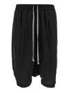 RICK OWENS RICK'S PODS' TROUSERS WITH BLACK LOW CROTCH IN RAYON MAN