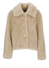Stand Studio Melina Faux Shearling Jacket In Ivory