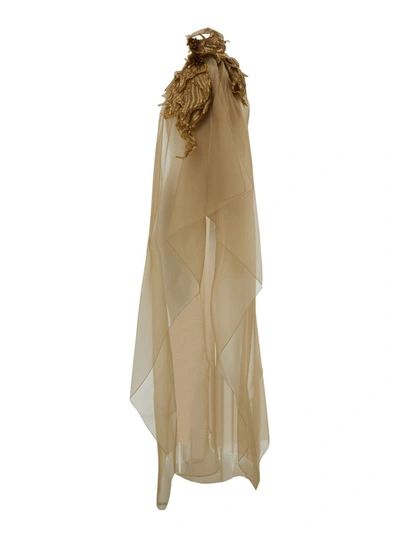 Alberta Ferretti Top Satin In Beige