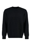Versace Crew-neck Wool Sweater In Blue