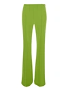 LIU •JO TAILORED HIGH WAISTED GREEN PANTS IN STRETCH FABRIC WOMAN