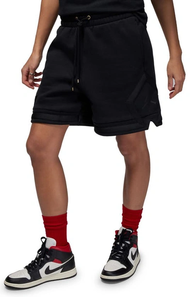Jordan Women's  Flight Fleece Diamond Shorts In Black