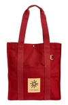 Goodee Bassi Recycled Pet Canvas Market Tote In Red