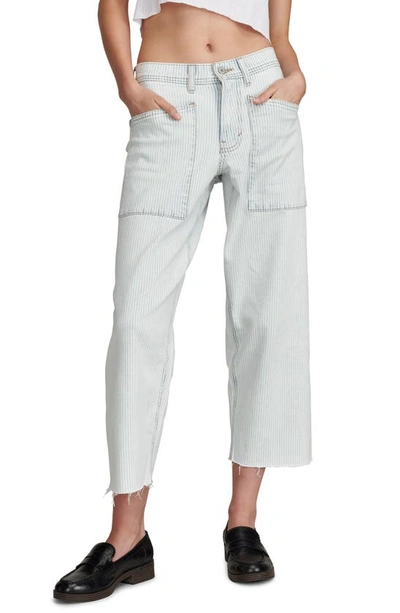 Lucky Brand Stripe High Waist Wide Leg Jeans In Trackline