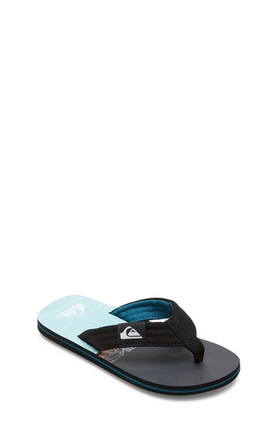 Quiksilver Kids' Molokai Layback Ii Flip Flop In Black/ Black/ Blue