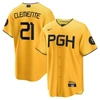 NIKE NIKE ROBERTO CLEMENTE GOLD PITTSBURGH PIRATES CITY CONNECT REPLICA PLAYER JERSEY