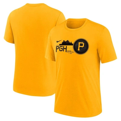 Nike Men's  Gold Pittsburgh Pirates 2023 City Connect Tri-blend T-shirt