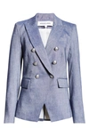 Veronica Beard Miller Linen Dickey Jacket In Blue Melange In Blue Melange