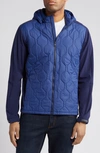 PETER MILLAR RUSH WATER RESISTANT MIXED MEDIA JACKET WITH REMOVABLE HOOD