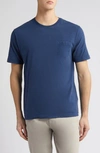 Peter Millar Cotton Lava Wash Pocket Tee In Navy