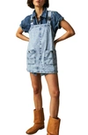 FREE PEOPLE DENIM OVERALL MINIDRESS