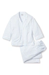 Petite Plume Luxe Pima Cotton Wide Leg Pajama Set In White
