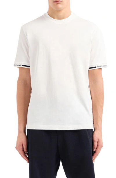 Armani Exchange Logo-print Cotton T-shirt In Off White