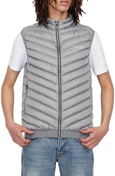 Armani Exchange Milano New York Puffer Waistcoat In Dark Grey