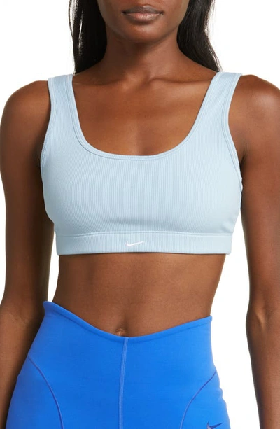 Nike Women's Alate All U Light-support Lightly Lined Ribbed Sports Bra In Blue