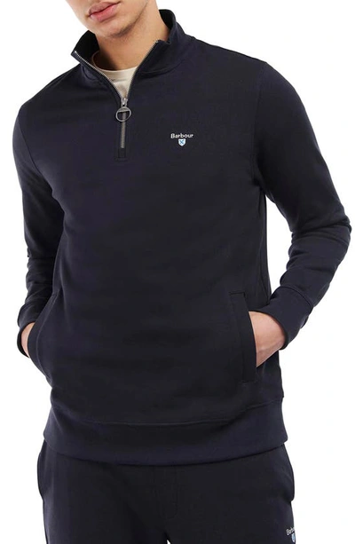 Barbour Rothley Mens Half-zip Sweatshirt In Navy
