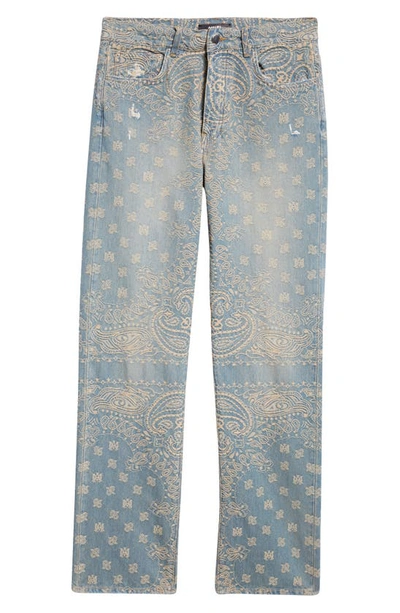 Amiri Bandana Jacquard Straight Jean Jeans In Crafted Indigo