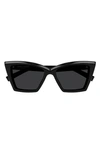 Saint Laurent Sl 276 Mica-001 Cateye Sunglasses In Black