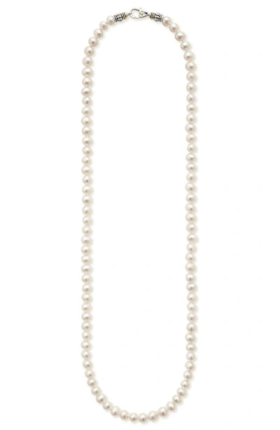 Lagos 18k Yellow Gold & Sterling Silver Luna Cultured Freshwater Pearl Collar Necklace, 24 In White