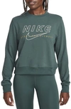 Nike Women's Dri-fit One Crew-neck Graphic Sweatshirt In Green