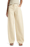 VINCE WASHED COTTON TWILL WIDE LEG PANTS