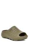 Ugg Slide It Mens Perforated Man Made Slide Sandals In Burnt Olive
