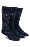 POLO RALPH LAUREN PINDOT ASSORTED 3-PACK DRESS SOCKS