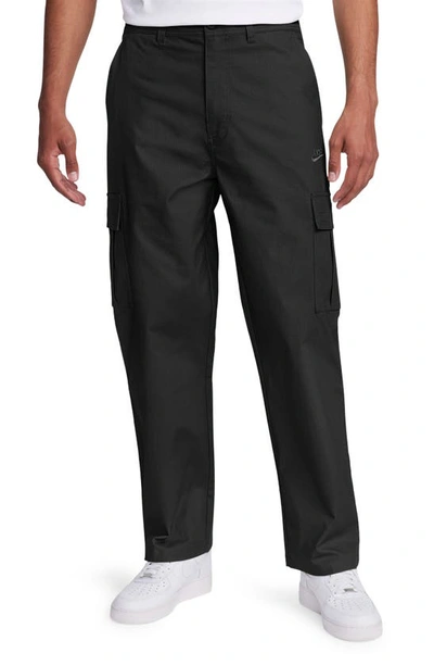 Nike Club Stretch Cotton Cargo Trousers In Black