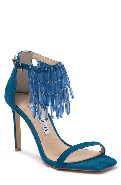 Charles David Enrich Beaded Fringe Sandal In Blue