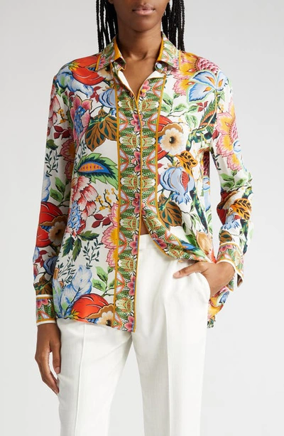 ETRO ETRO FLORAL SILK BUTTON-UP SHIRT