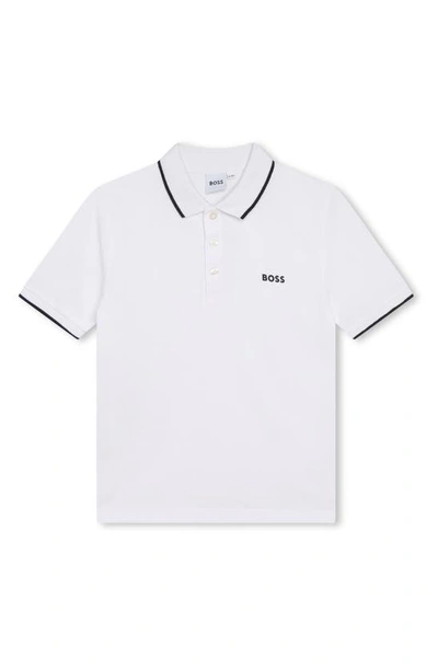 Bosswear Boys' Short Sleeve Polo - Big Kid In White