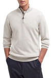 Barbour Cotton Mens Half Zip Jumper In Mist