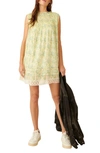 FREE PEOPLE FREE PEOPLE SHEA FLORAL COTTON BLEND BABYDOLL DRESS