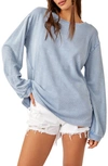 FREE PEOPLE SOUL SONG LONG SLEEVE COTTON BLEND TOP